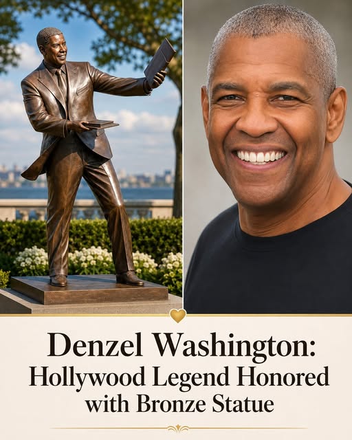 Why Denzel Washington’s New Bronze Statue Has Fans in Tears